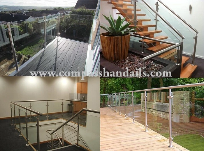 Inox/Stainless Steel Glass Hardware Balustrade Baluster Railing Handrail Fitting with Glass Clamps /Bar Holders for Staircase Stair Fencing and Door Price
