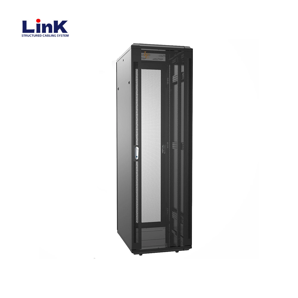 42u Enclosed Network Cabinet Server Rack with Removable Side Panels and Multiple Cable Entry Points