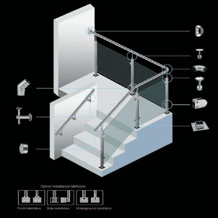 SS304/316 Stainless Steel Pipe Bend 135 Degrees Rail Connector for Handrail Bracket Fittings