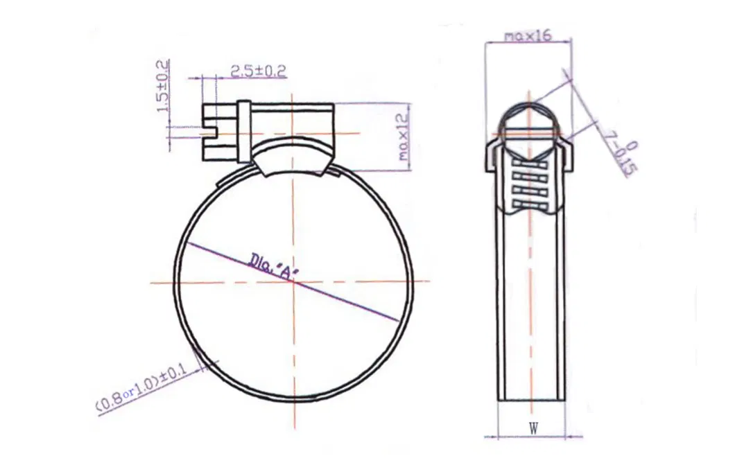 British-Type High Torque Easy Maintenance Constant Tension Worm Gear Hose Clamp