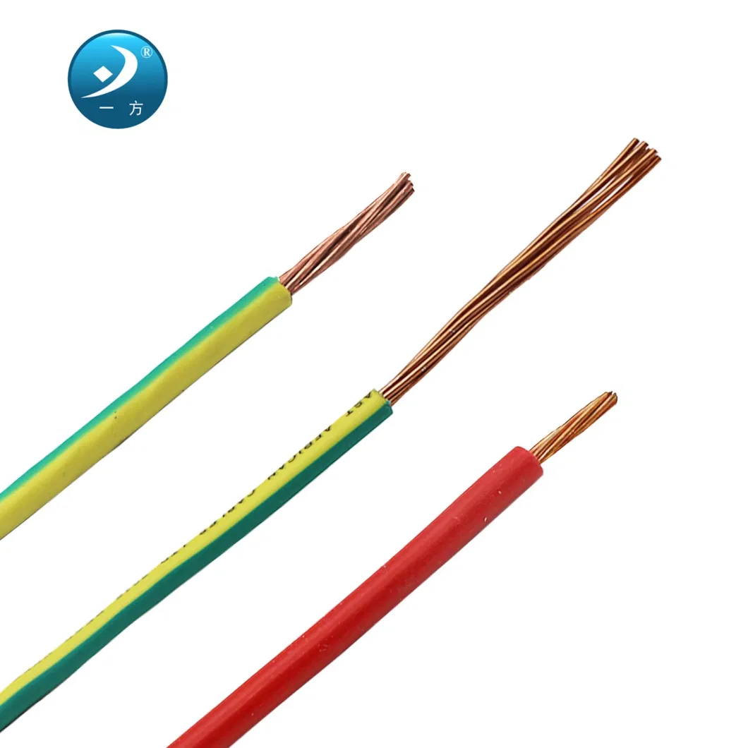 350/500V 450/750V Copper Solid Conductor PVC Insulation Earth Wire, Ground Wire, Yellow Green Wire, Coppe Wire
