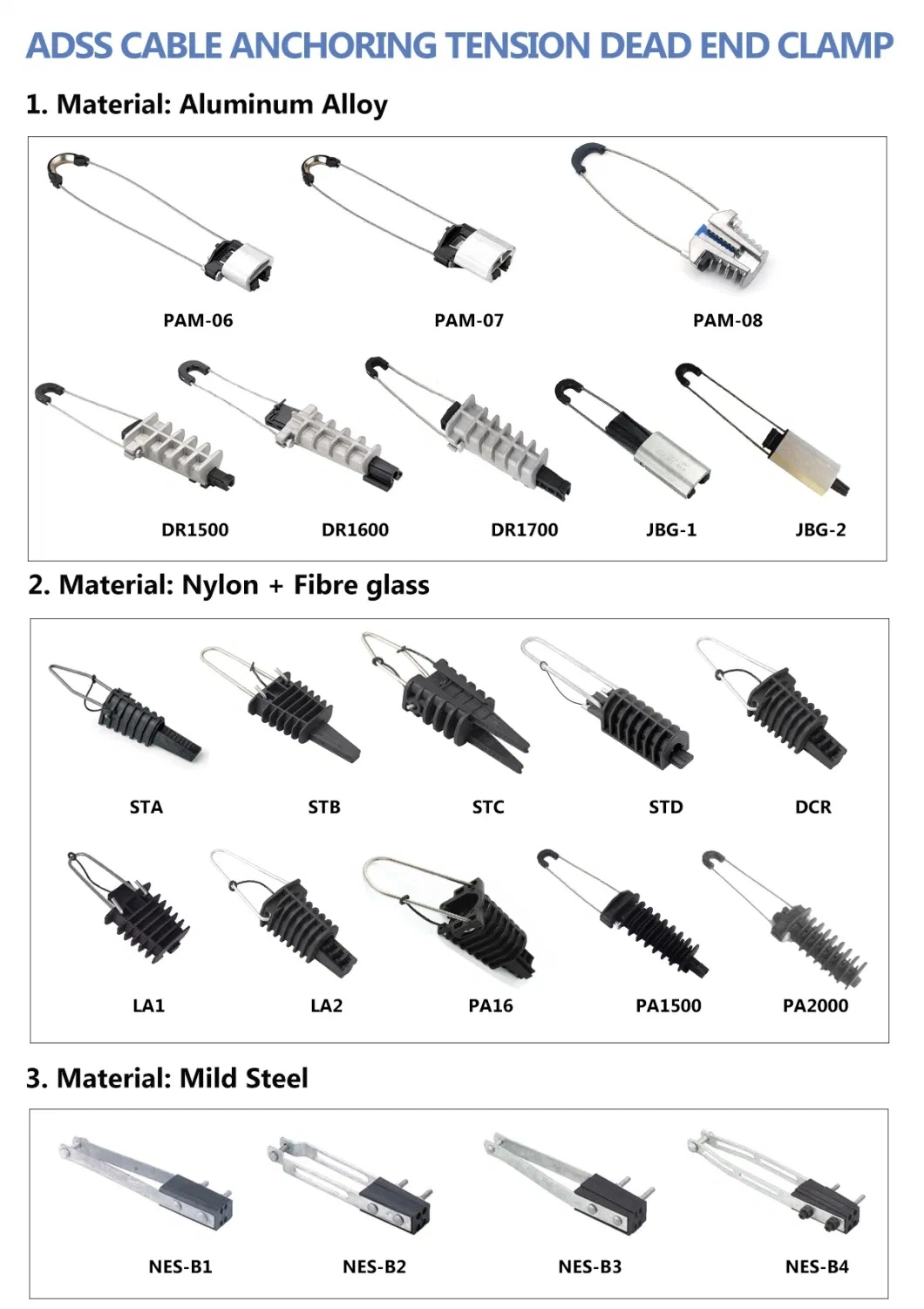 Fiber Optic Cable Suspension Clamp for FTTH Drop Cable Fixation