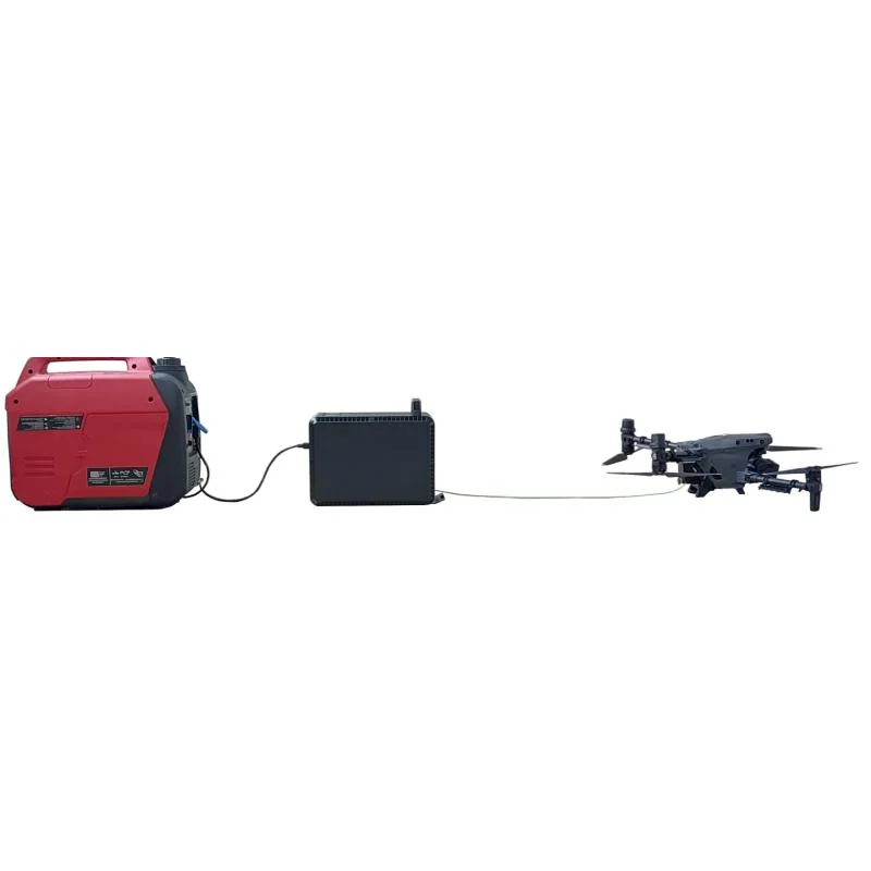 Large Emergency Tether Uav Power System 2000W with Power Wire Fiber Optic Cable for Fire-Fighting