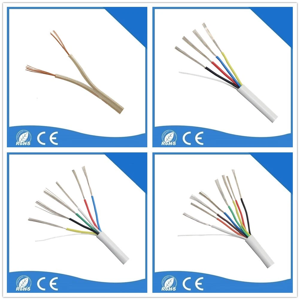 18 AWG PVC Solid Conductor PVC Shield Ripcord Alarm Cable