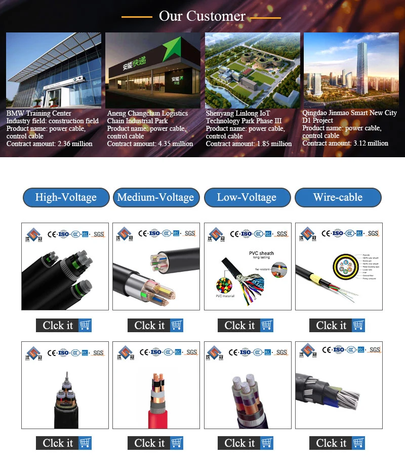 Shenguan PVC/XLPE Insulated Cable Flexible Control Building Electrical Wire Low Voltage Power Cable Underground Cable