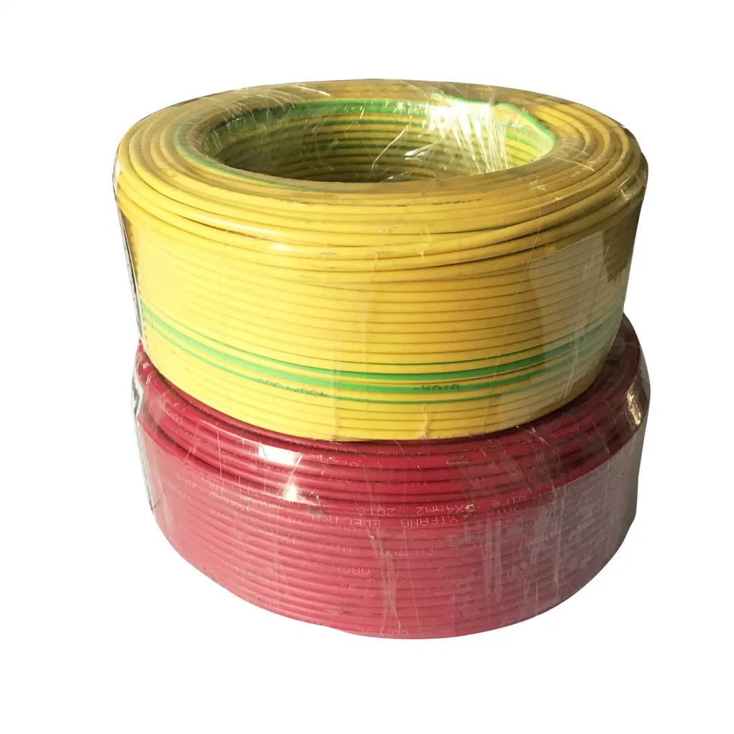 350/500V 450/750V Copper Solid Conductor PVC Insulation Earth Wire, Ground Wire, Yellow Green Wire, Coppe Wire