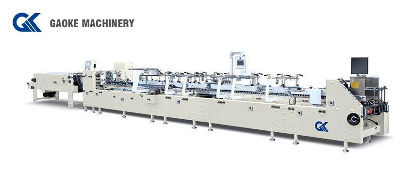 Full Automatic Paper Carton Gluing Making Crash Lock Bottom Package Cake Box Two Pieces Joint Folder Gluer Machine