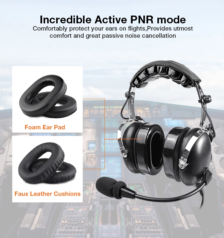Passive Noise Cancelling Aviation Headphones for Pilots