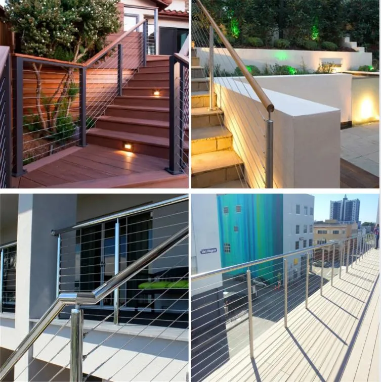 Cable Railing Stainless Steel Balcony Vertical D Metal Electrical Guide Customized Hardware Cable Railing