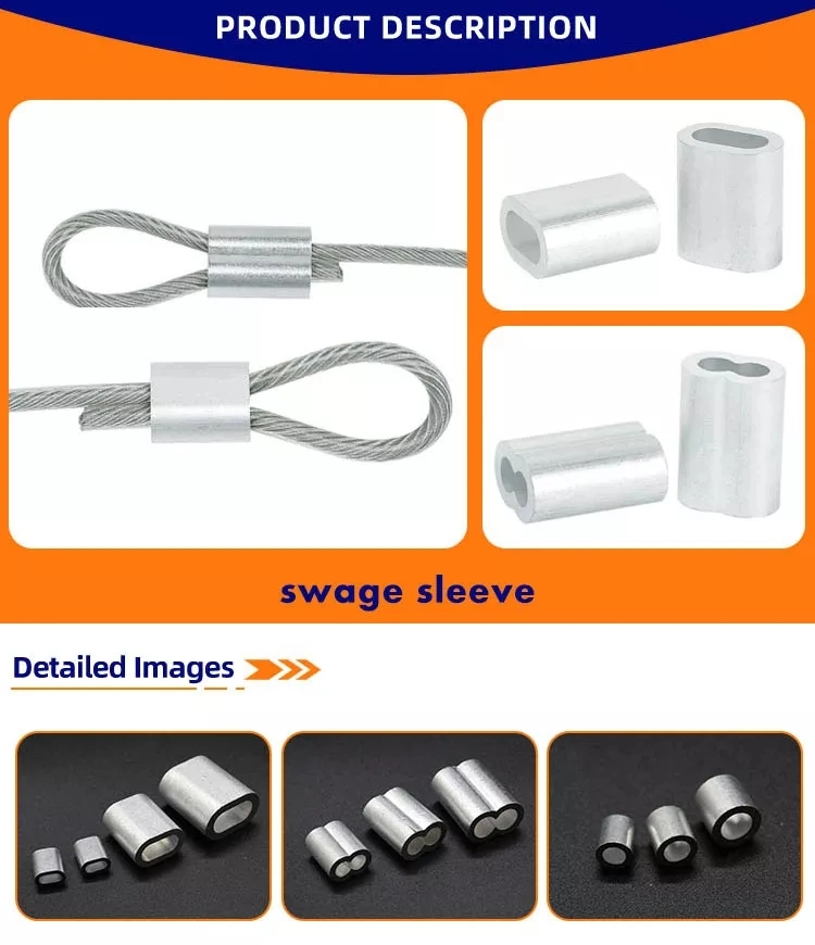 Oval-Shaped Stainless Steel Ferrule M1-M8 Wire Rope Fittings Sleeves for Steel Cable