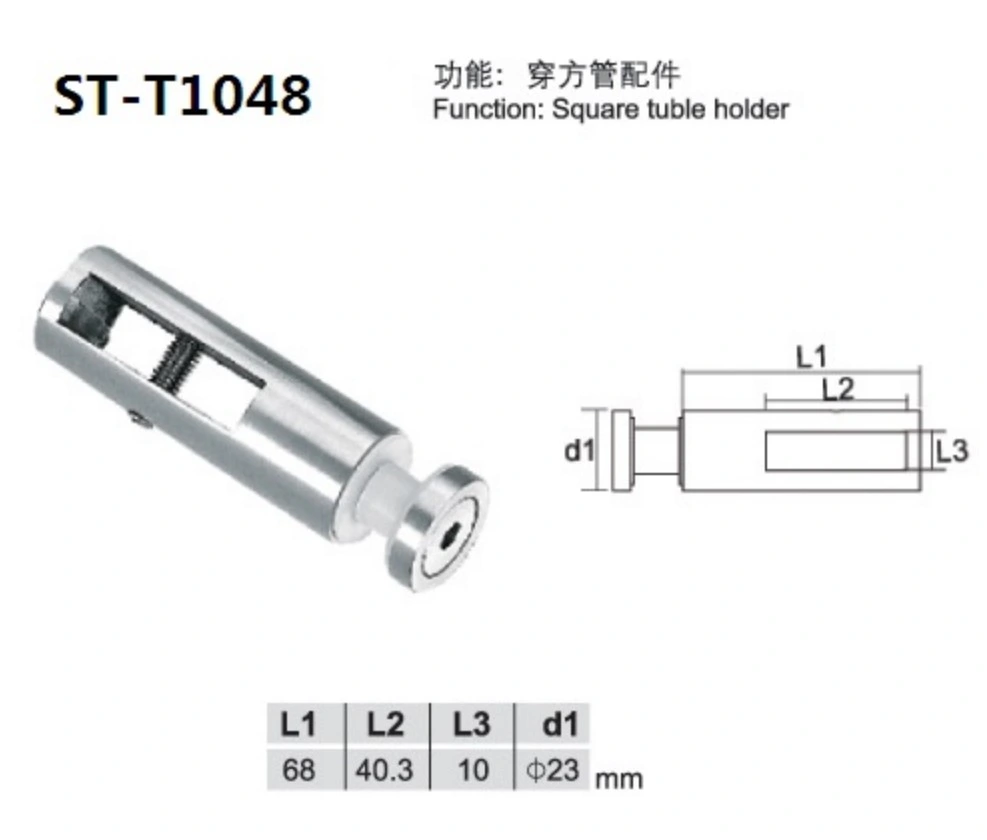 Stainless Steel 304 Handrail Round Double Bar Holder for Cable Railing