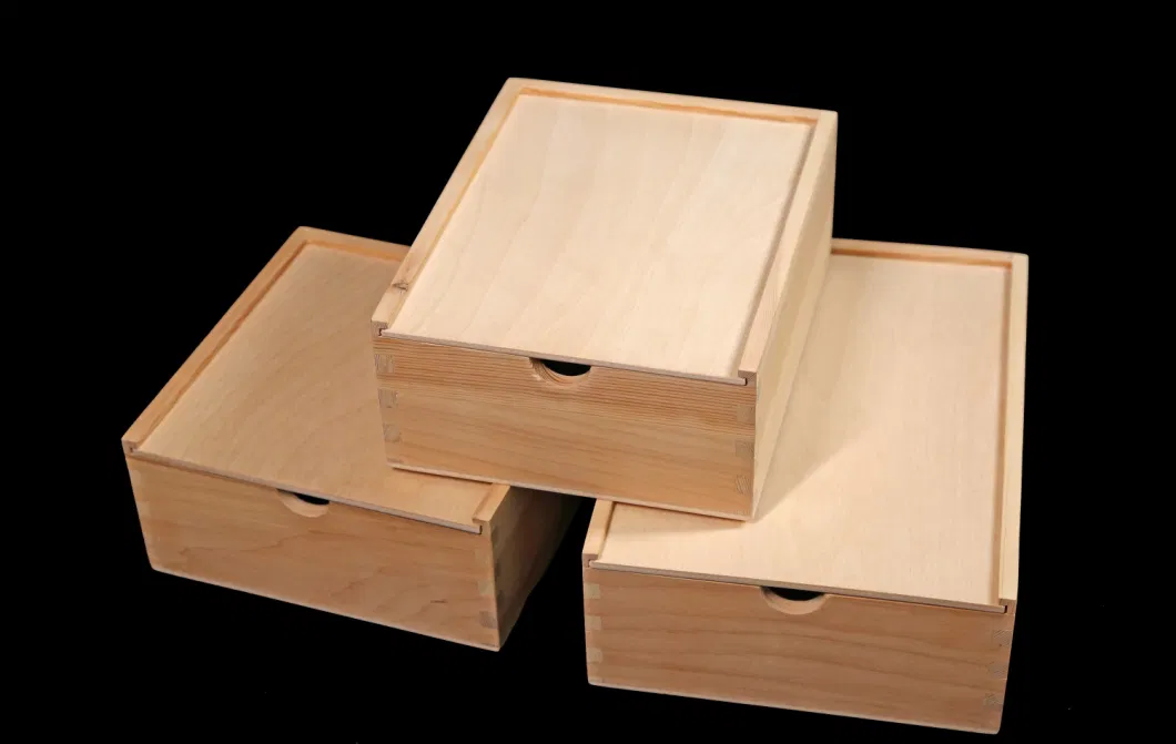 Unique Solid Wooden Gift Box with Sliding Lid, Wood Packing Boxes