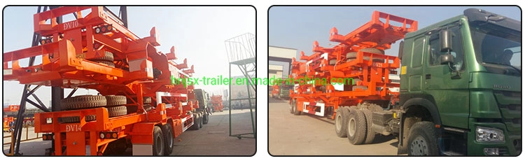 Discount China 3/Tri Axles 60 Tons 20/40/45 Foot FT Yard Container Shipping Flat Deck High Bed Platform Triaxle Flatbed Terminal Port Truck Semi Trailer Price