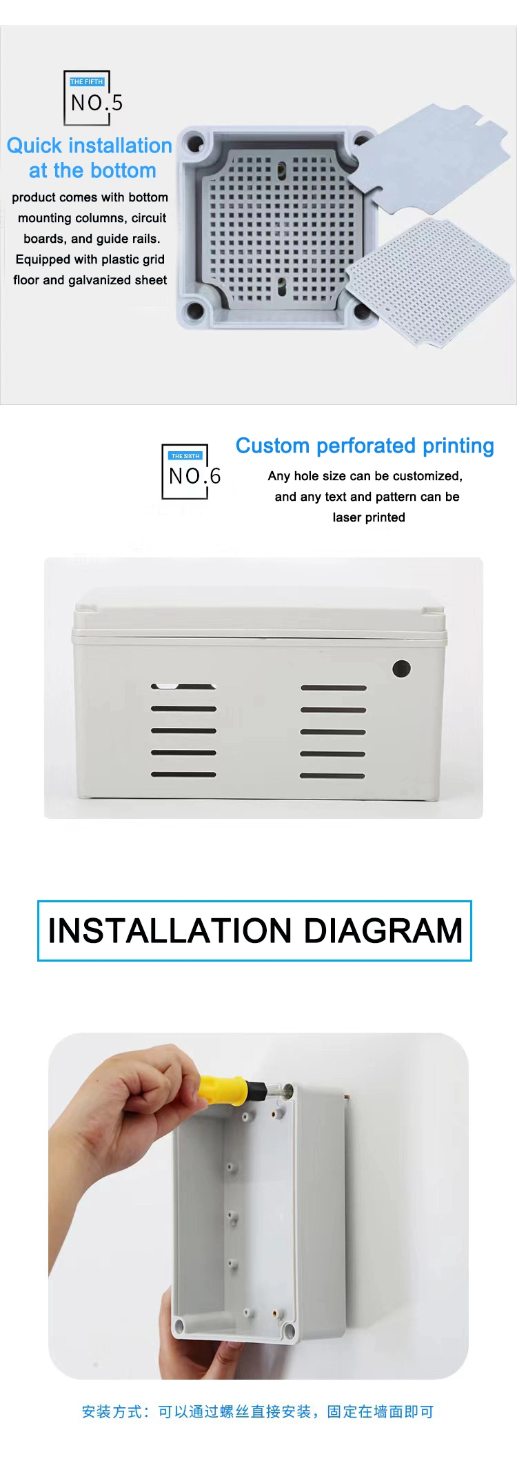 Electrical Junction Box Waterproof Plastic Junction Box Plastic Terminal Box Derivation Box