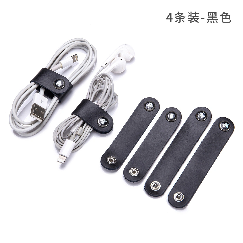 Leather Cable Straps Cable Tie Wraps Cord Management Holder Keeper Earphone Wrap Winder Wire Ties Cord Organizer for Work and Travel