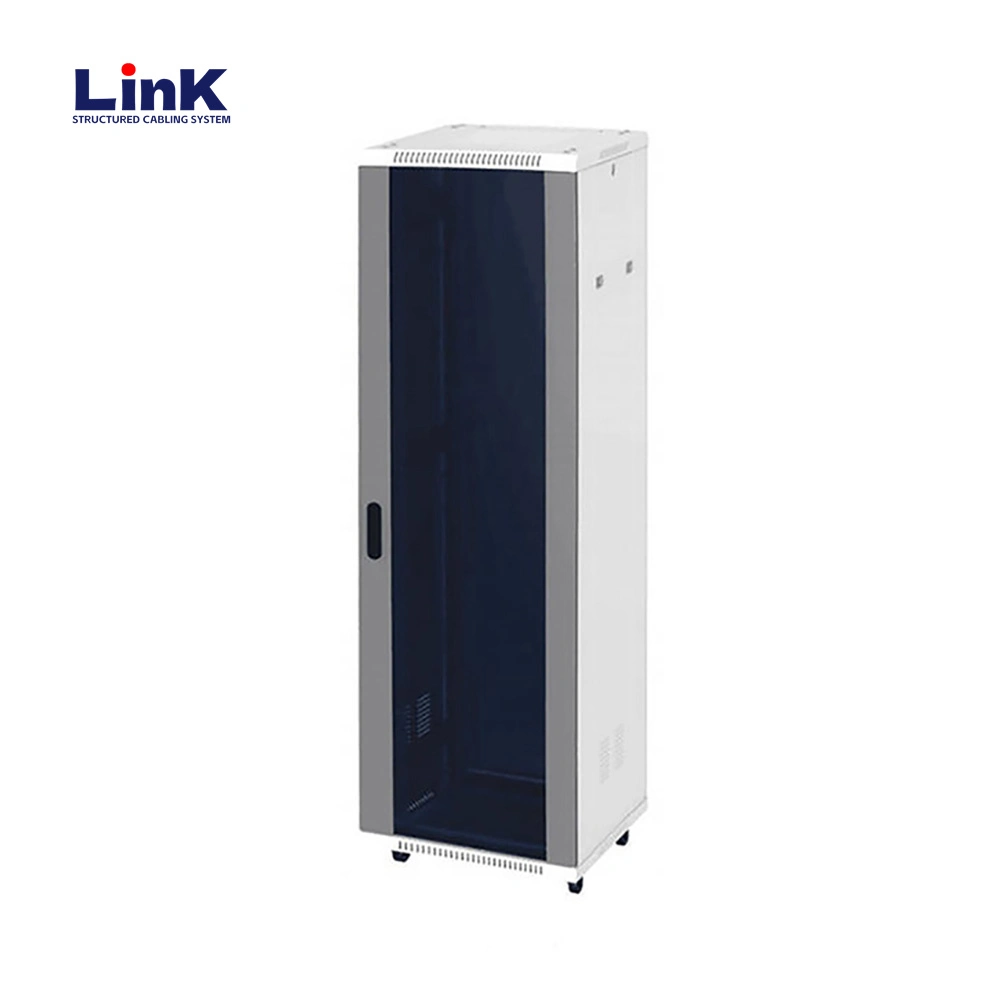 Heavy Duty Data Center Server Rack with Lockable Removable Side Panels and Dual Cable Management Rails