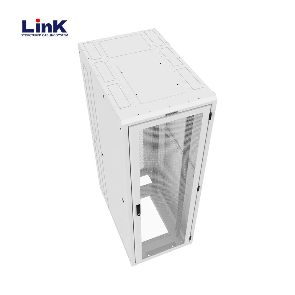 42u Enclosed Network Cabinet Server Rack with Removable Side Panels and Multiple Cable Entry Points