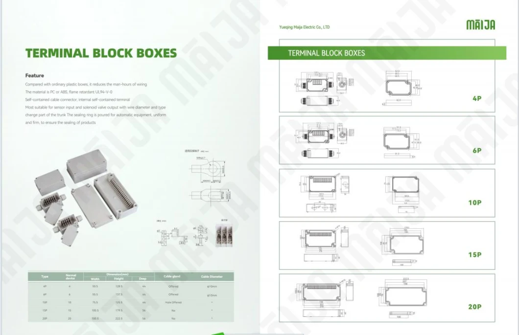 Maija IP66 ABS Outdoor Connector PVC Waterproof FTTX Terminal CCTV Box IP40