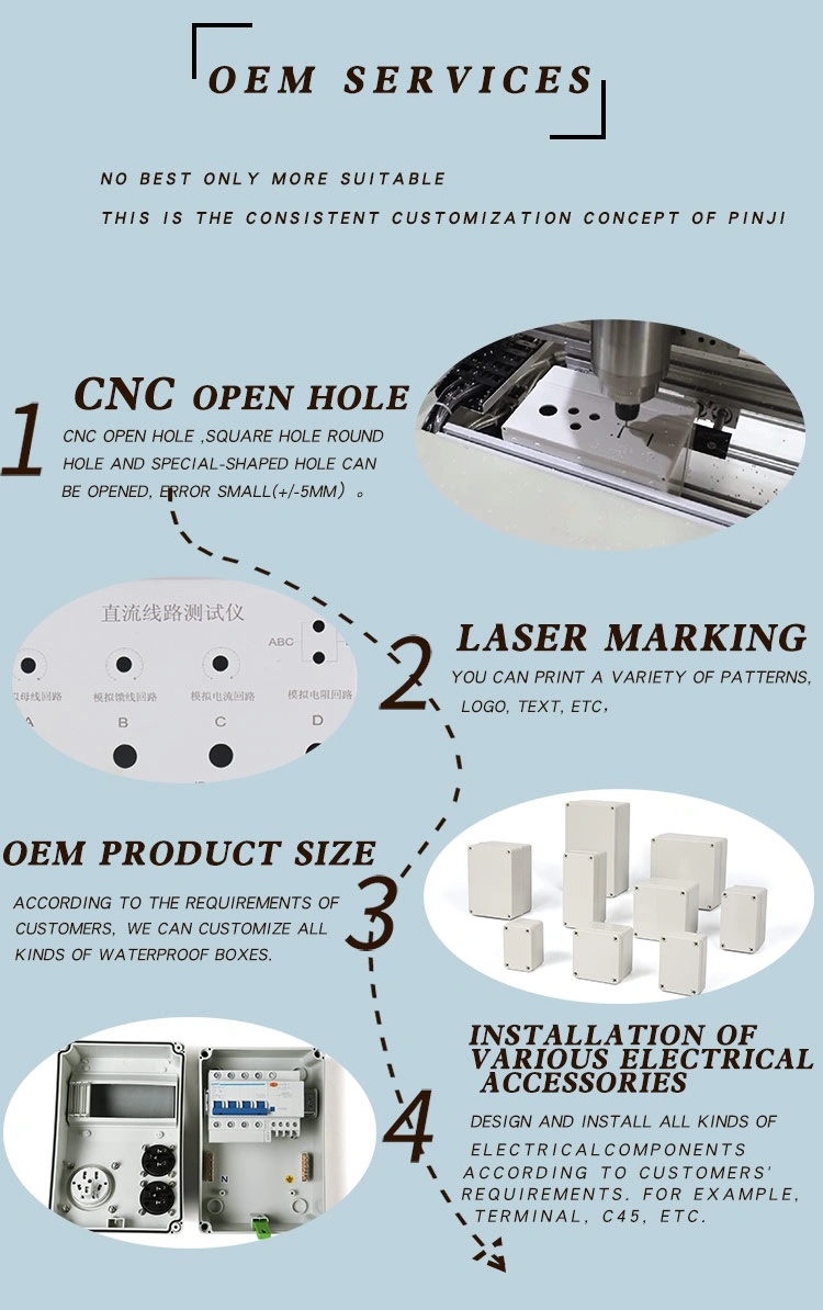 Electrical Junction Box Built in Terminal High Quality Plastic Box for Outdoors Plastic Enclosure