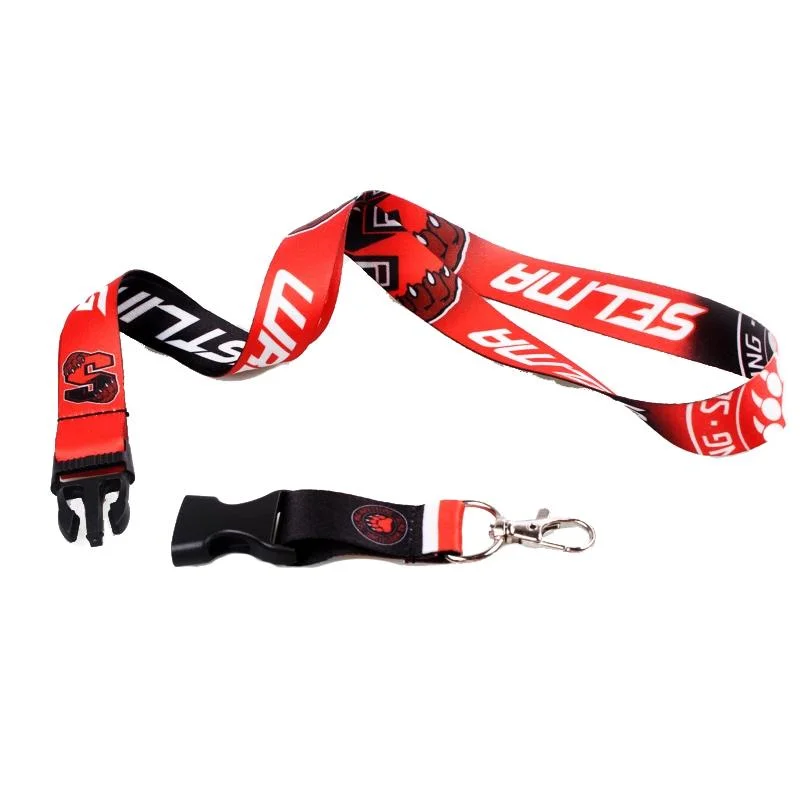 ID Card Holder Neck Strap Office Promotional Polyester Conference Worker Digital Printing Events Custom Ribbon Safety Buckle Double End Sublimation Lanyard