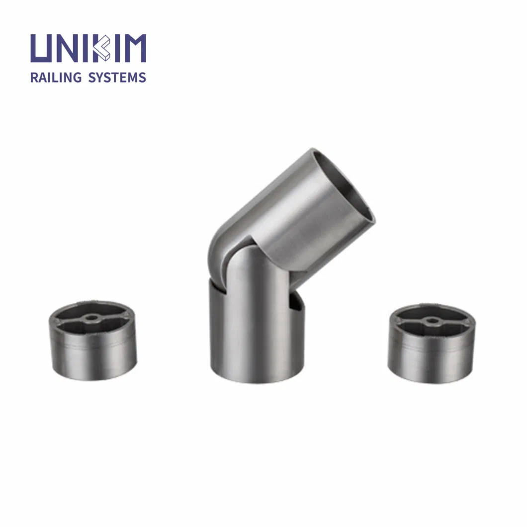 Unikim Adjustable Wood Rail Baluster Handrail Round Tube Corner Connector