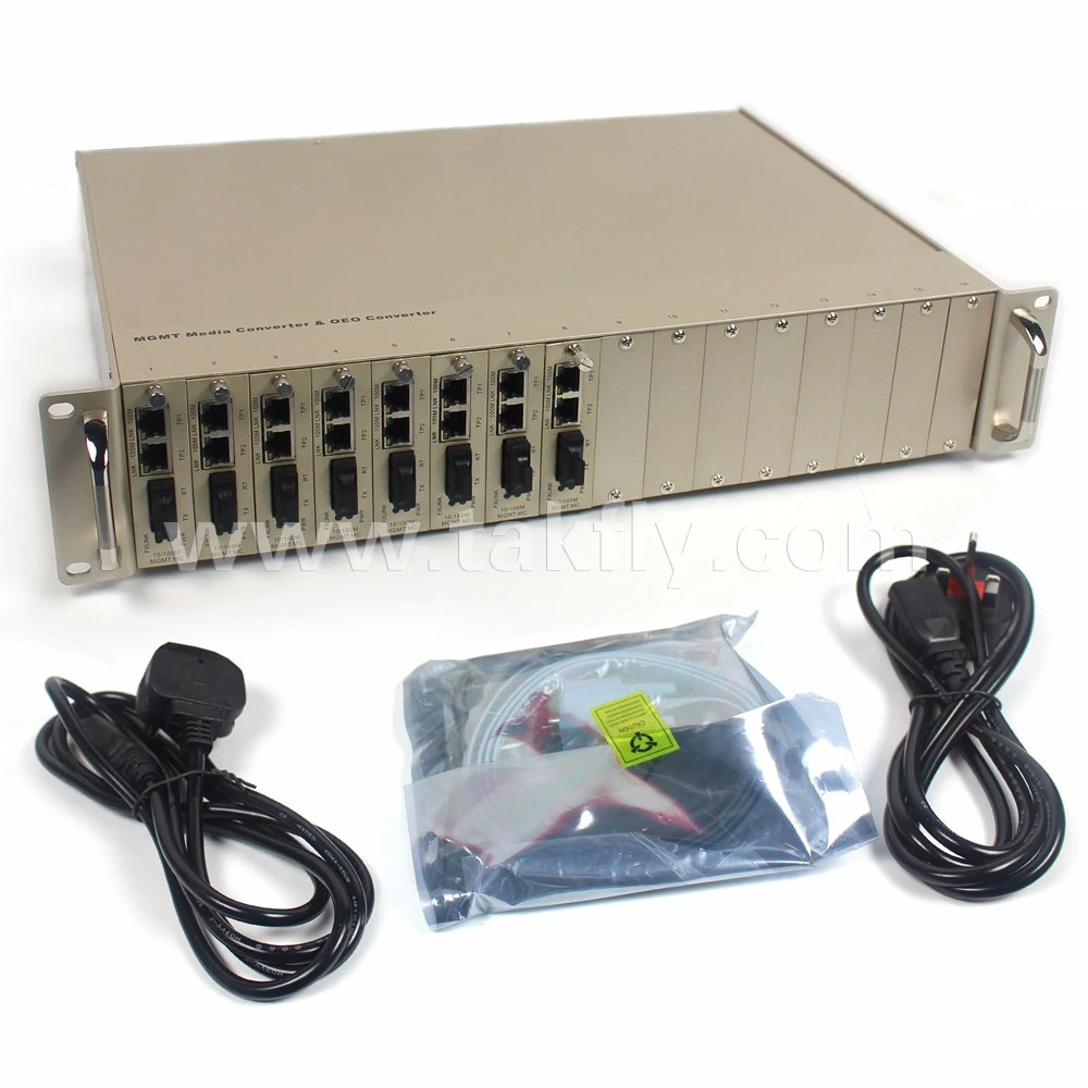 16 17 Slots Centerlized Managed Type Media Converter Chassis Rack