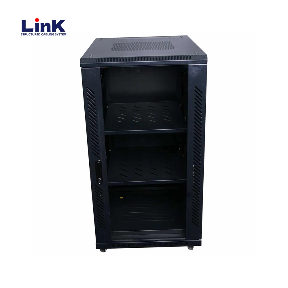 Heavy Duty Data Center Server Rack with Lockable Removable Side Panels and Dual Cable Management Rails