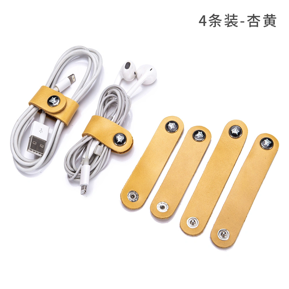 Leather Cable Straps Cable Tie Wraps Cord Management Holder Keeper Earphone Wrap Winder Wire Ties Cord Organizer for Work and Travel