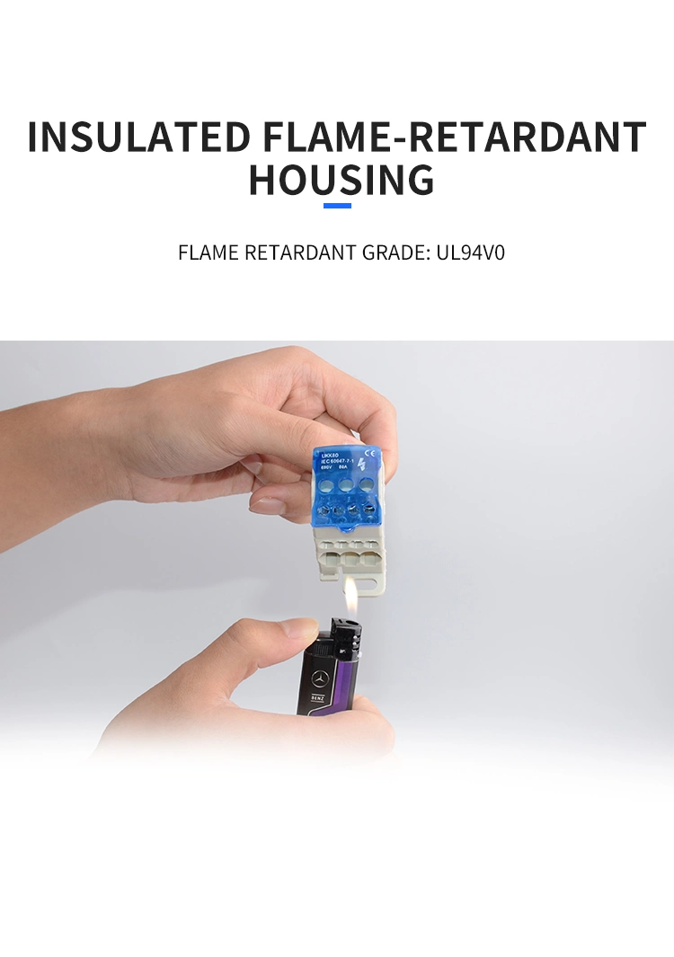 Universal DIN Rail Terminal Block One Entry Many Exits Ukk 80A Power Wire Connector Distribution Junction Box