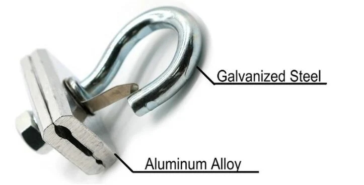 Galvanized Steel FTTH Cable Dual Slot Suspension Span Clamp