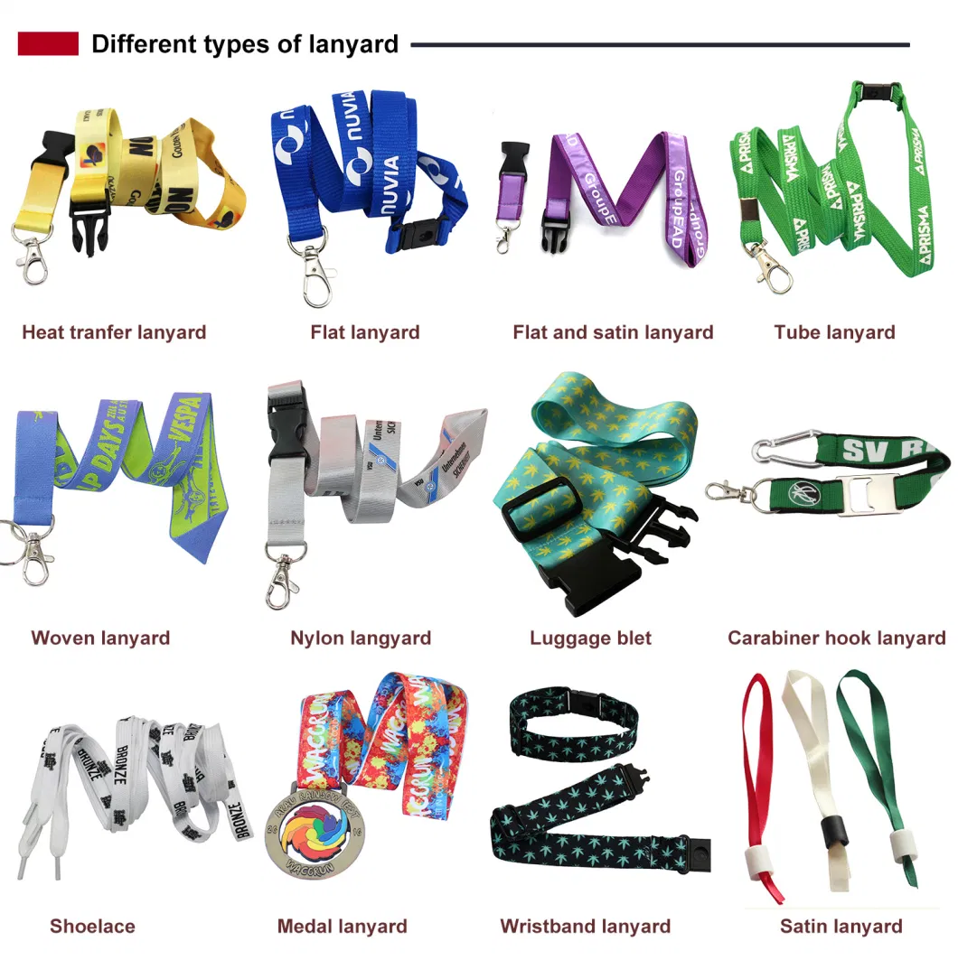Custom Belt Silk Screen Flat Printing Polyester Heat Transfer Lanyard