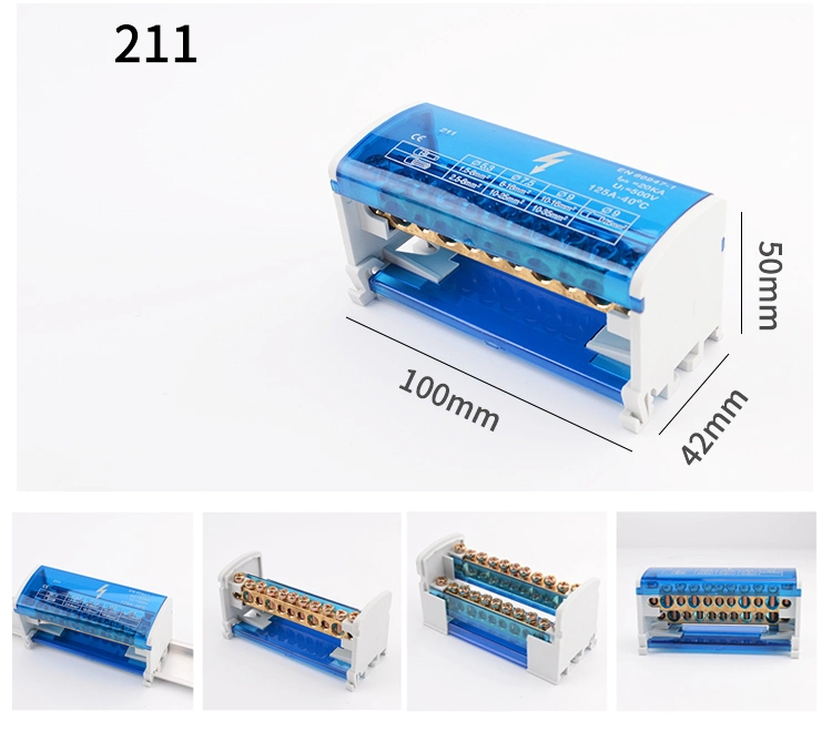 407 Terminal Block Rail Brass Busbar Connector Universal Connection Junction Box