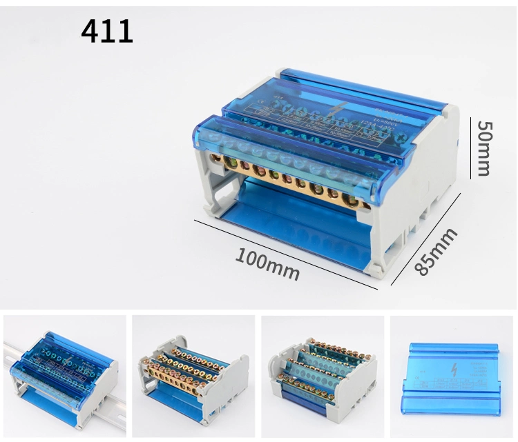 407 Terminal Block Rail Brass Busbar Connector Universal Connection Junction Box