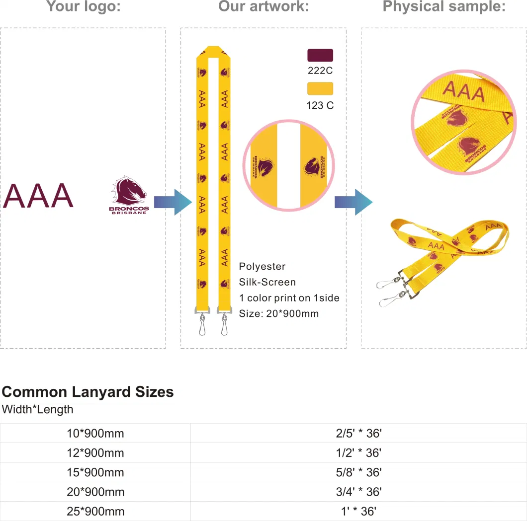 Custom Design Your Own Polyester Silk Screen Printing Lanyard