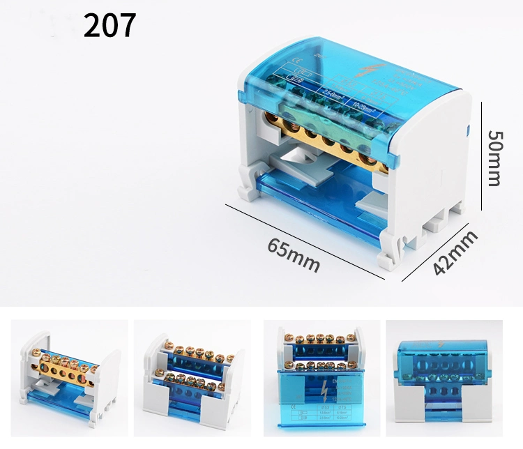 407 Terminal Block Rail Brass Busbar Connector Universal Connection Junction Box