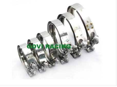 304 Stainless Steel V Band Clamps with Flanges for Exhaust Pipe