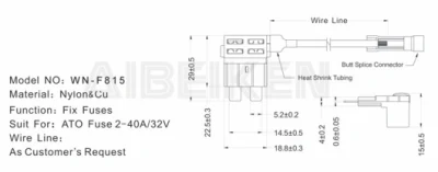 Portafusibili per auto a lama media ATC da 12 V per veicolo con cavo