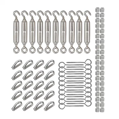 Kit di accessori per montaggio su cavo in acciaio inox OEM da 1/16" per legno Post