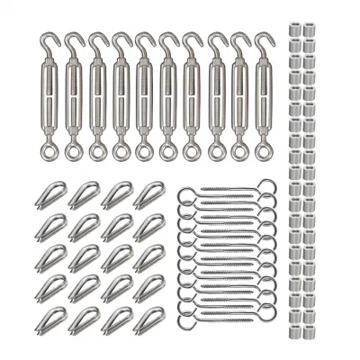  Kit di accessori per montaggio su cavo in acciaio inox OEM da 1/16" per legno Post