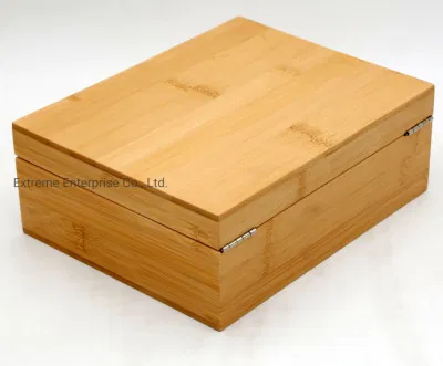 Scatola regalo per tè in legno solido splendidamente lavorata, scatola per imballaggio regalo per tè di bambù