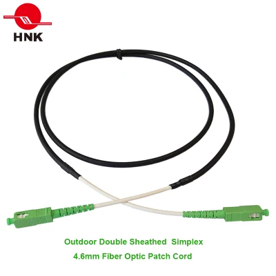 Patch cord simplex per fibre ottiche per esterni da 4,6 mm con doppie staffe