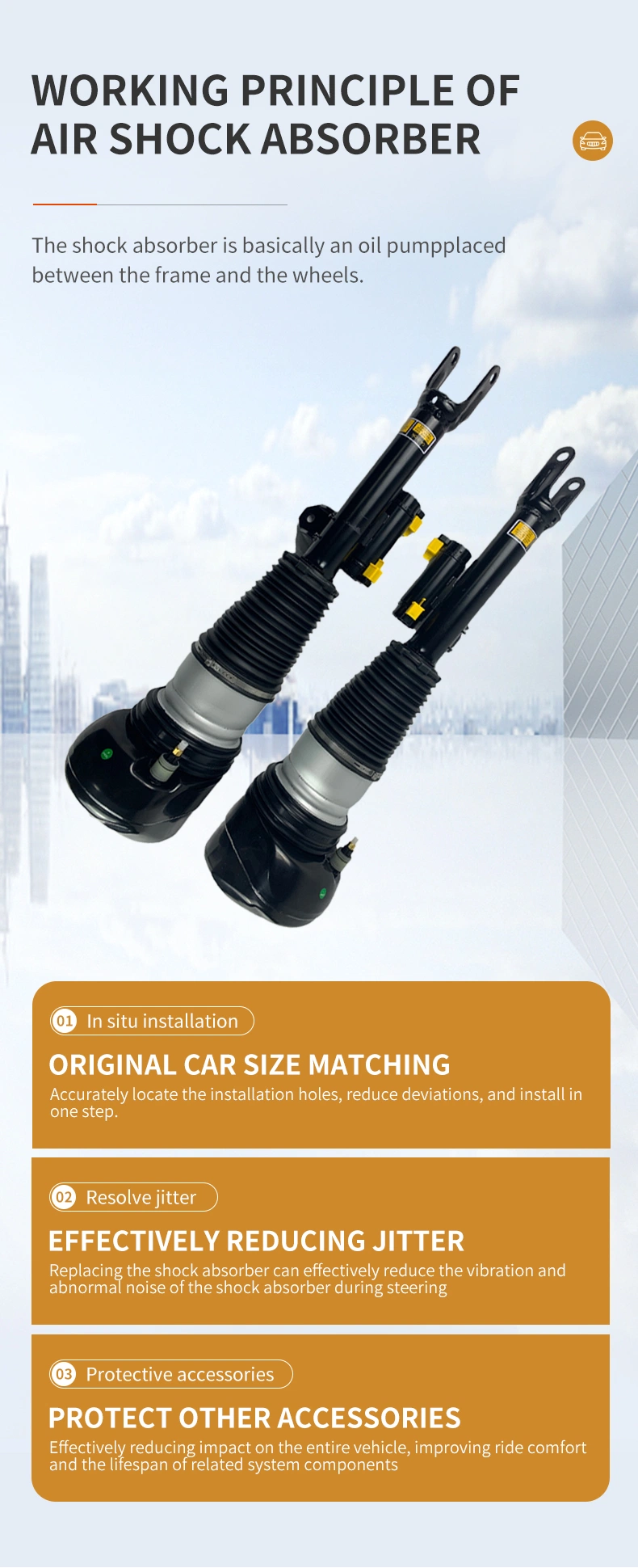 Efficient and Reliable OE 2213200538 R for Benz 221 Air Shock Absorber for Car