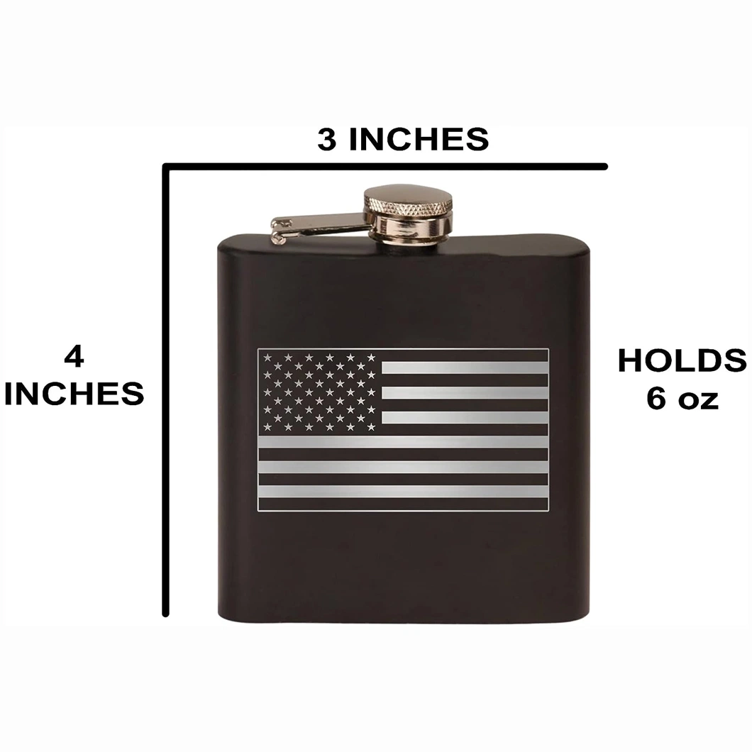 12oz Premium Matte Black Stainless Steel Whiskey Liquor Hip Flask Boxed Gift Set for Father