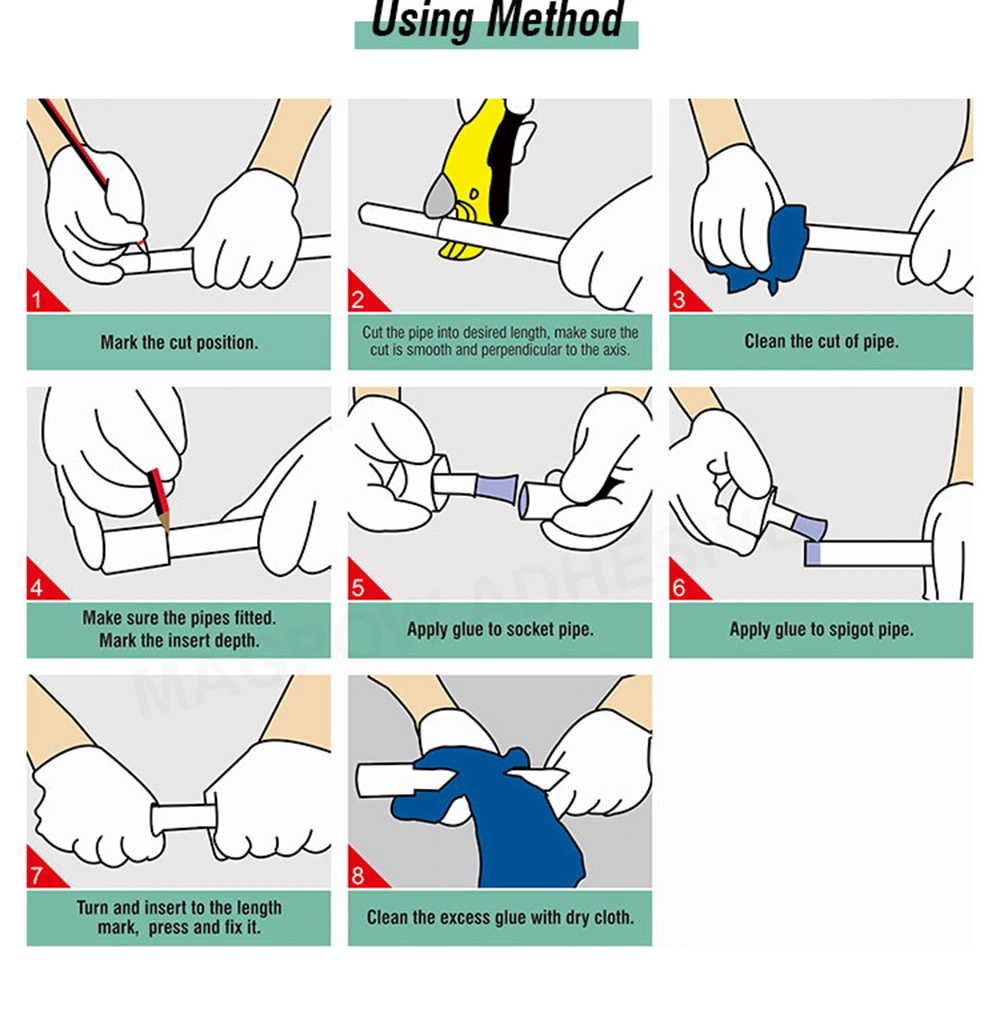 PVC Glue Volatile Solvent Adhesive Suitable for Hard PVC, UPVC, CPVC