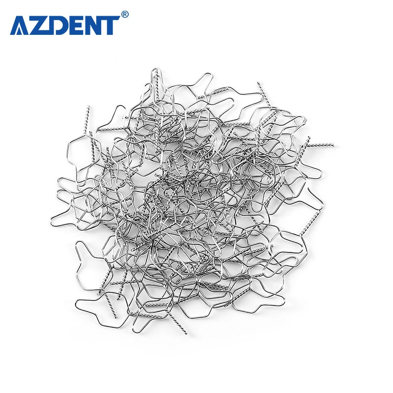 Azdent 100PCS Dental Preformed Ligature Ties Long Short Twist Orthodontic Wire