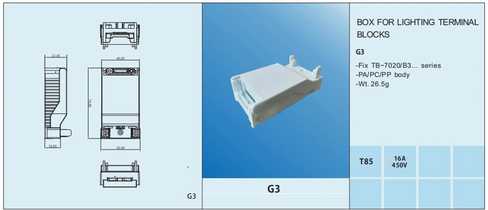 G3 Quick Connector Box 3 Poles Wire to Wire Connectors and Terminals for Lighting System