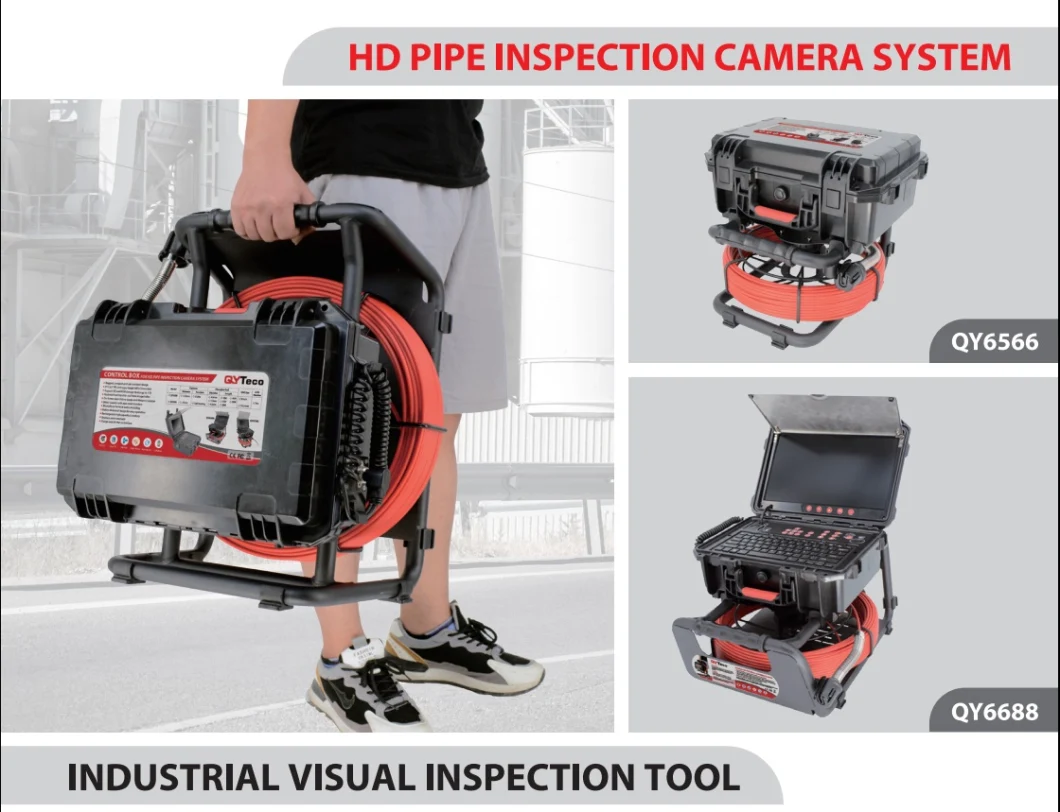 13.3&quot; Screen Push Rod Cable Pipeline Inspection Camera System with Multi-Function Camera Head Holder