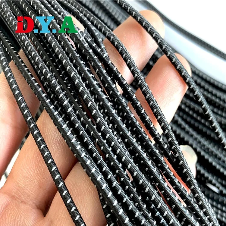 High Quality Flat Polyester Braided Bungee Cord Elastic for Motorcycle Luggage Strap