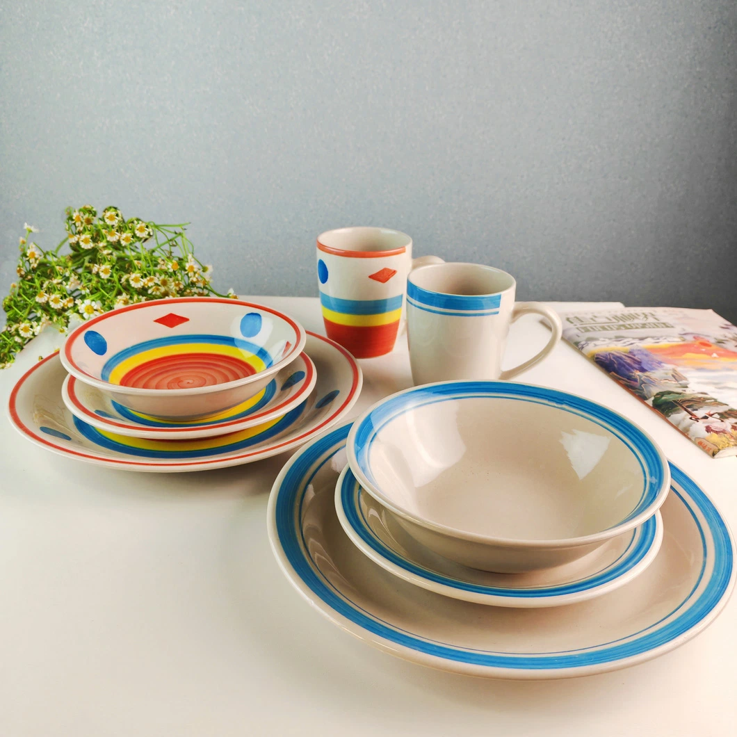 Hand-Painted Household Ceramic/Stoneware/Chinastone Gift Boxed Serving Dinner Set of 3PCS/4PCS/5PCS