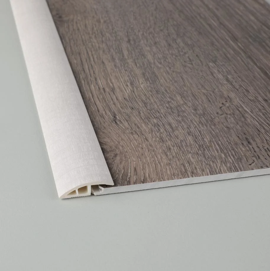 Wood Grain Flooring PVC Adaptation Reducer Vinyl Flooring Edge Profile PVC Floor Profile